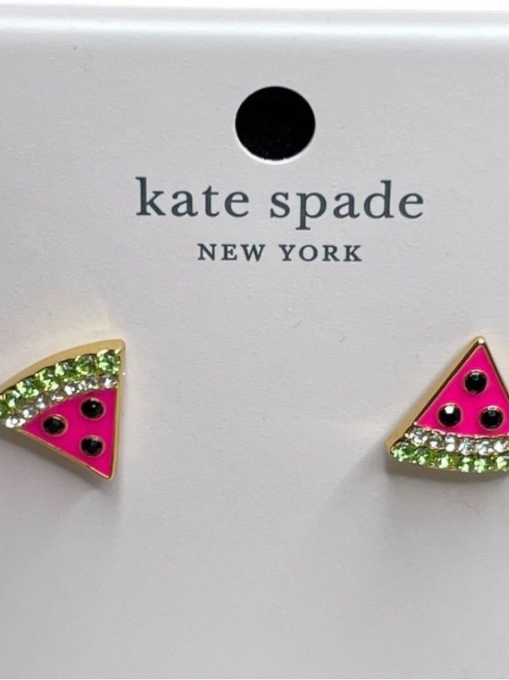 Kate Spade New York Pink and Green Watermelon Slice Stud Earrings for Women